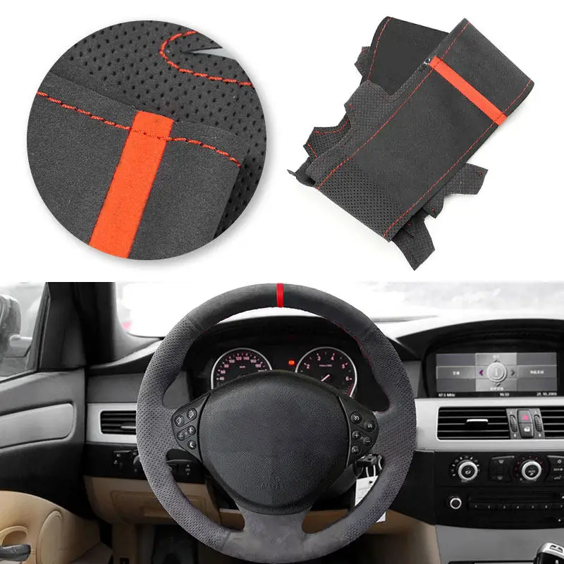 Car Accessories Steering Wheel Suede Leather Cover For BMW M Sport E36 1996 1997 1998 1999 2000 E39 1995-2001 Z3 M E36/7 E36