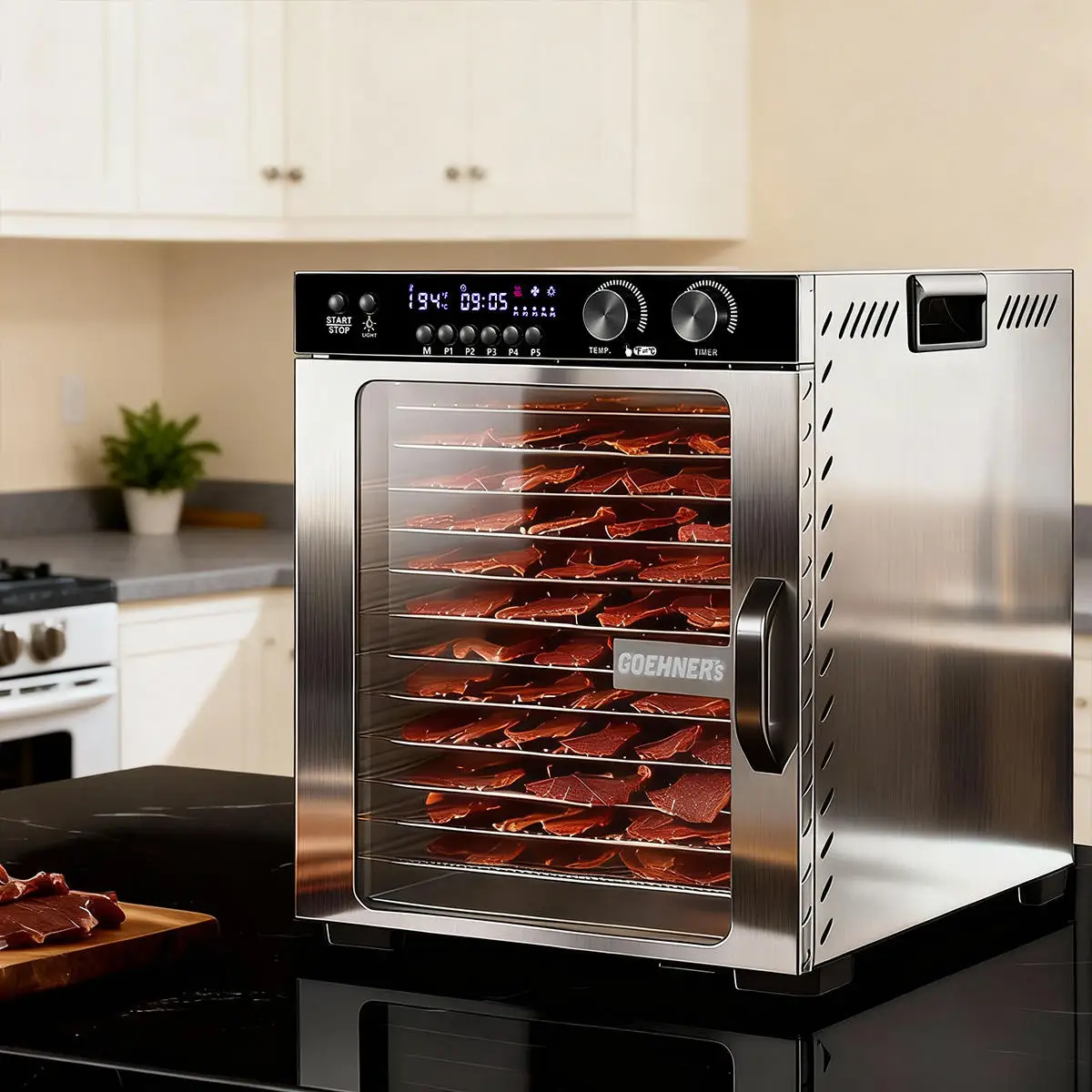 OEM Manufacturer 12-Tray Stainless Steel Digital Food Dehydrator Machine with Temperature Control for Fruit Vegetables Home Use