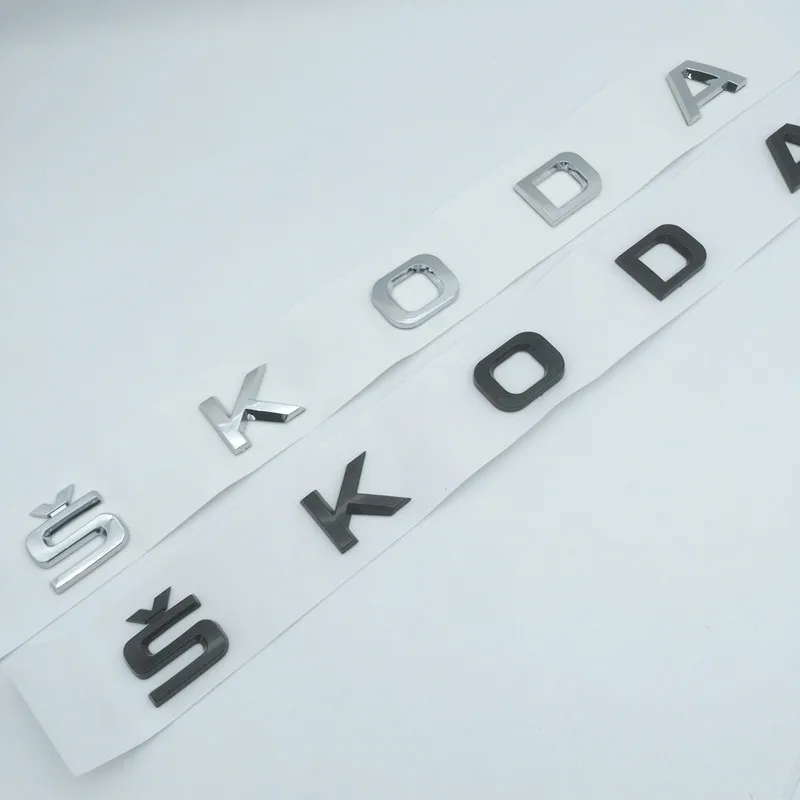 1Pcs For Skoda 3D High Quality Car Letter Front Hood Emblem Rear Tail Trunk Decals Badge Sticker Decal Styling Car Accessories