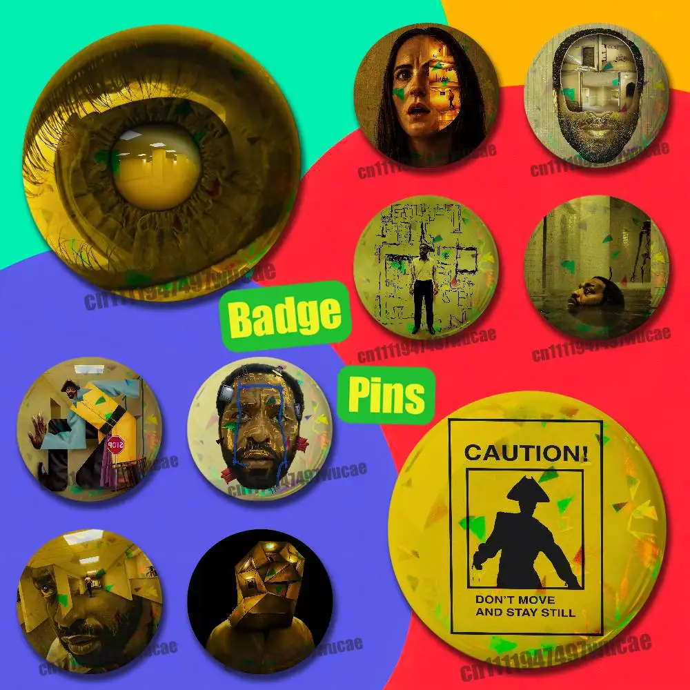 Custom Pin Insignia Emblem Round Brooch Button Hats Laser Film Cover For Backrooms Badge Case