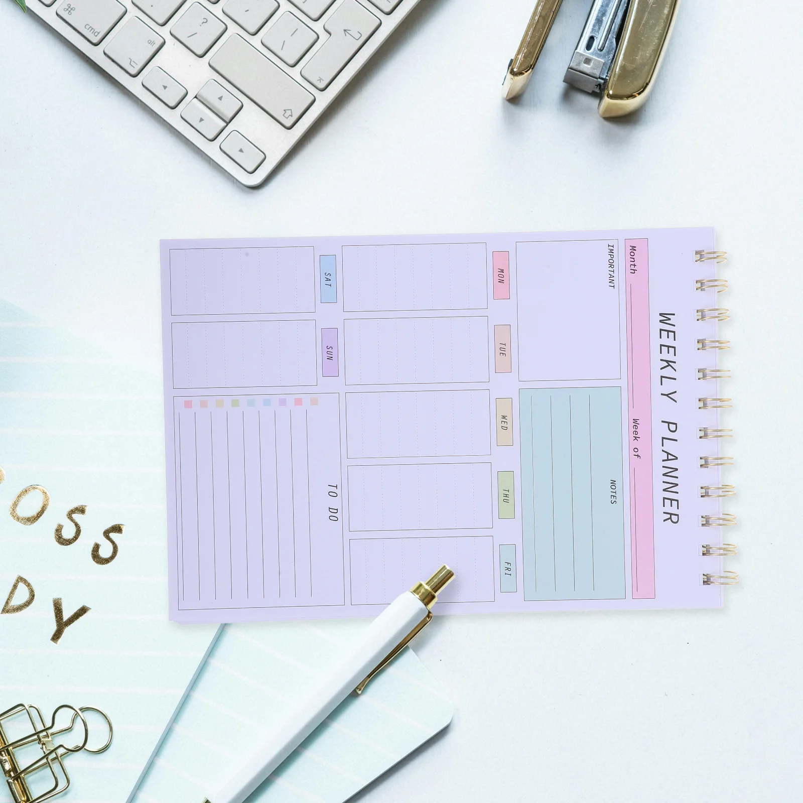 Weekly Planner Notepad Smooth Writing Paper Portable Compact School Home Office Journal To Do List Pad