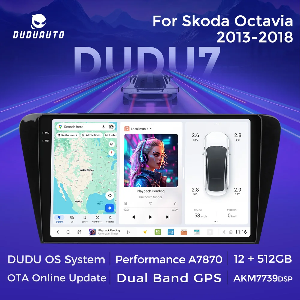 Duduauto Dudu Os DUDU3 DUDU4 DUDU5 DUDU7 UIS7870 Radio Stereo Per Skoda Octavia 3 A7 2013-2018 Wireless Carplay Android Auto Lettore Multimediale Video Gps 4G Wifi Rds Dsp 2Din Navigazione 360 Schermo Della Macchina Fotografica-image