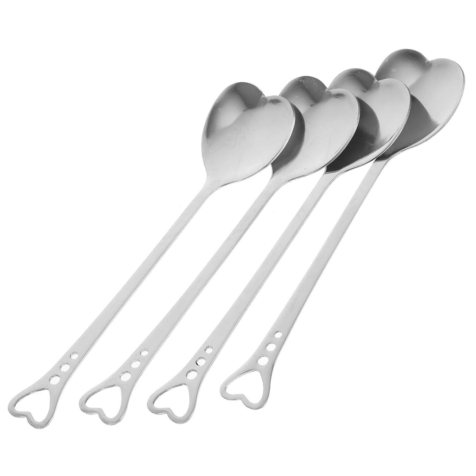 

4 Pcs Heart Shape Spoons Cute Alloy Coffee Tea Dessert Stirring Anti Rust Non Portable Light Modern Design Sweet