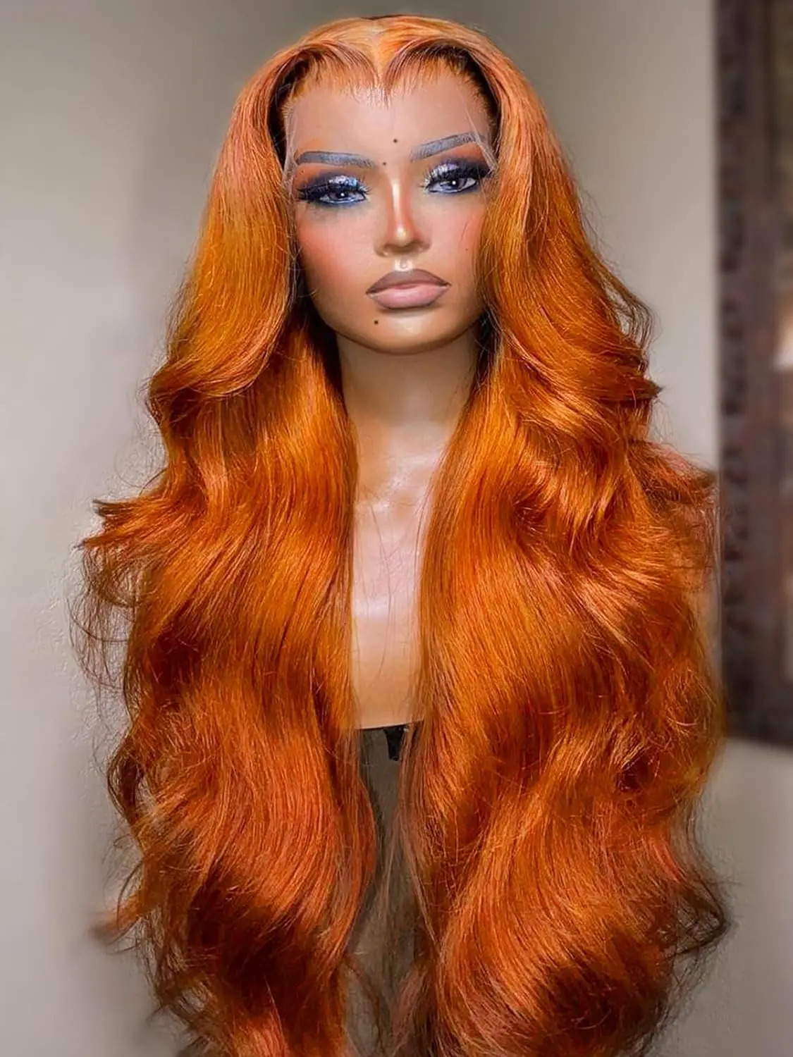 Orange ginger lace front wig human hair HD Transparent 13x4 lace frontal human hair wig 180% Preplucked colored human hair wigs