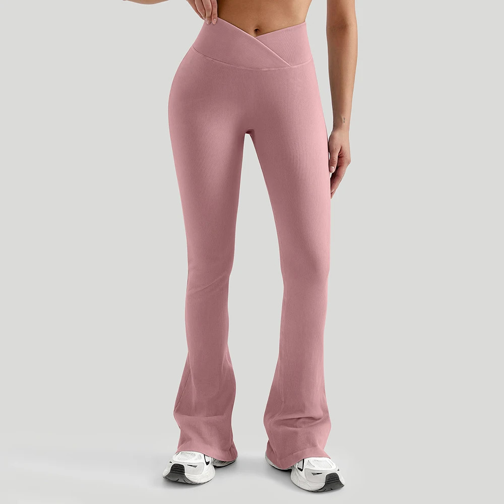 V-Waist Hip Yoga Pants Flare Leggings Women High Waist Wide Leg Pants Women Gym Fitness Sports Flared Pant Dance Trousers Female