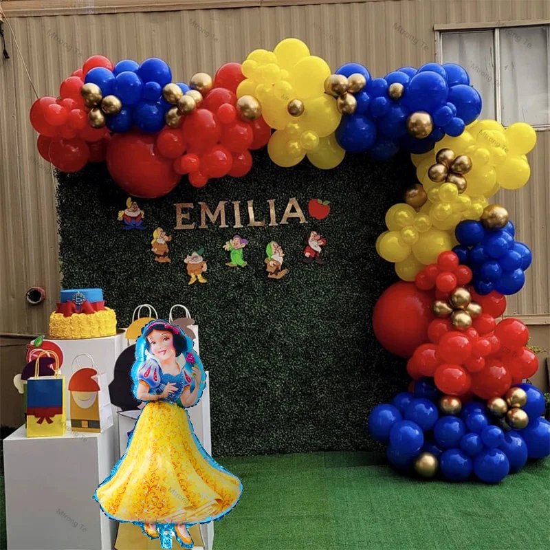 150pcs Disney Snow White Princess Theme Party Balloons Arch Garland Kit Girls 1 2 3th Birthday Party Decors Baby Shower Globos