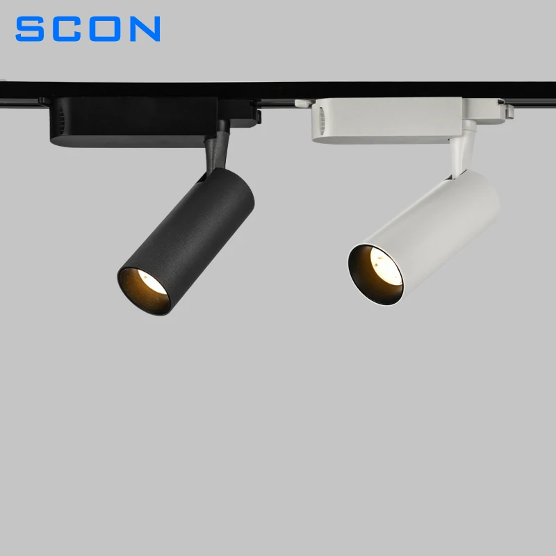 

SCON Surface Mounted Track Light 350° Rotatable White Black LED Ceiling Spotlight Anti-glare 18W Painting Light Living Room