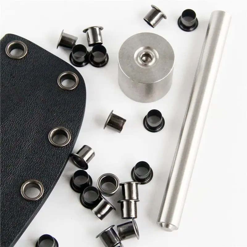 Leathercraft Riveting Tool Kit 6Mm Kydex Tool Setter Setting With Anvil Eyelets And 50Pcs Rivets For DIY Sheath Holster Making