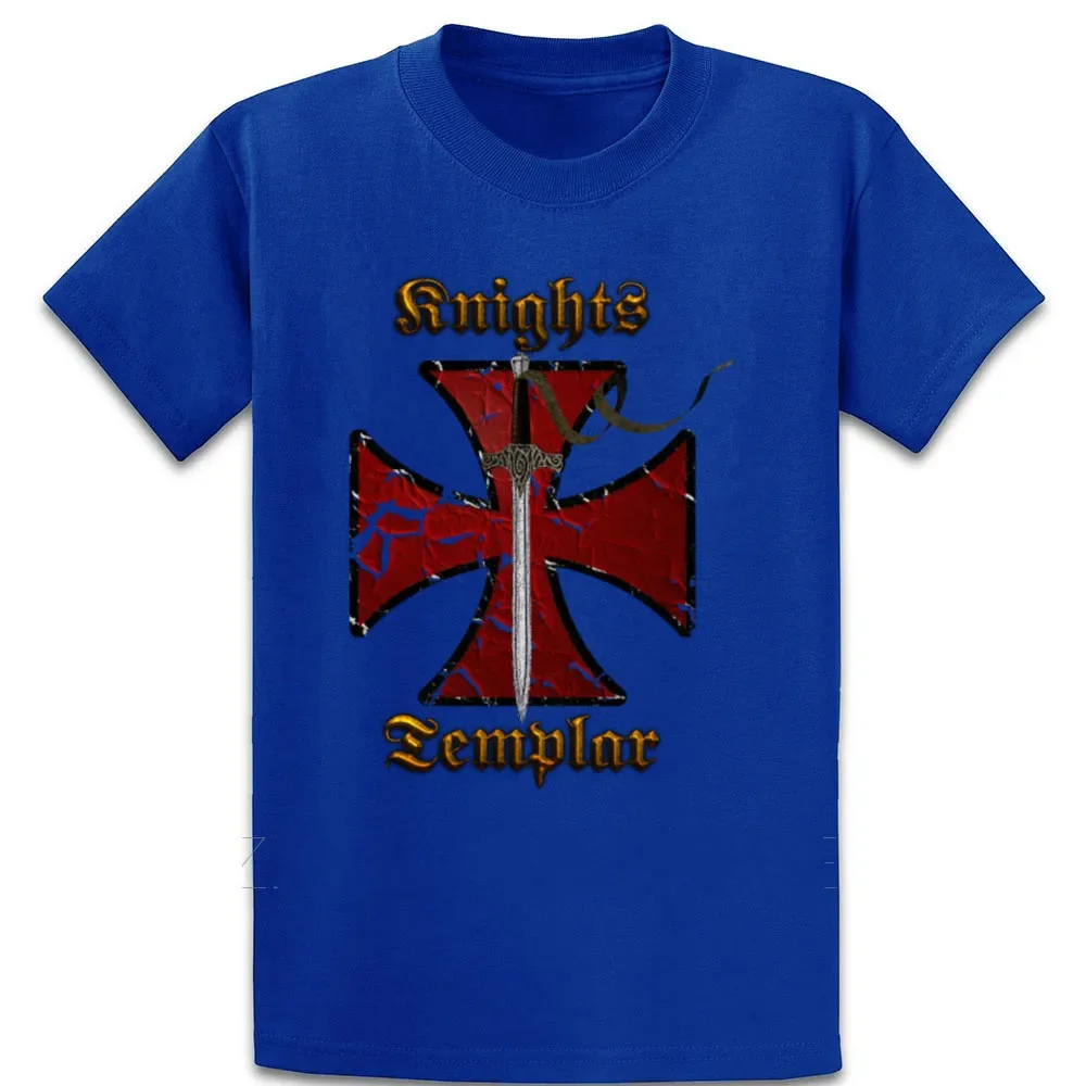 Knights Templar Crusaders Cross Symbol Sword T Shirt. 100% Cotton Short Sleeve O-Neck Casual T-shirts Loose Top New Size S-3XL