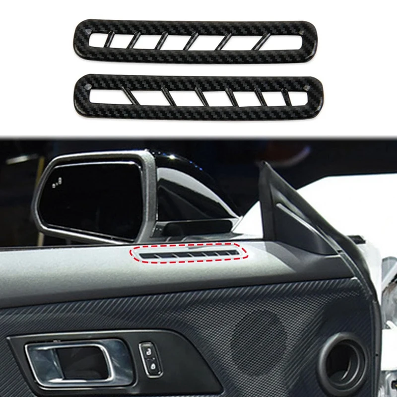 Car Inner Door Air Conditioner Outlet Vent Cover Trim For Ford Mustang 2024 Interior Accessories Carbon Fiber