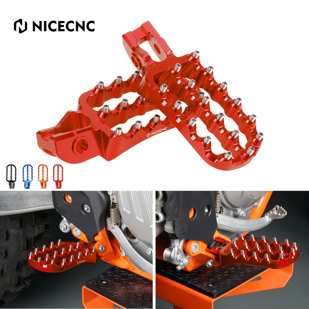 NiceCNC For GasGas EC300 EC250 EX300 EX 250F 350F 450F MC125 MCF 250 450 2021 2022 2023 Wide Foot Pegs Footrest Pedals Enlarged