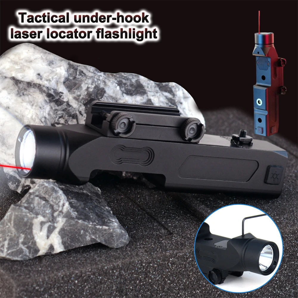 

Tactical Airsoft 1000 Lumens Rifle Under-hung Flashlight Magnetic Rechargeable With Strobe Mode Red Laser for Hunting Shooting