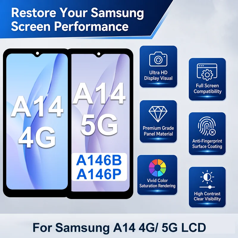 IPS For Samsung Galaxy A14 4G LCD SM-A145F Display Touch Screen Digitizer For Galaxy A14 5G A146B A146P Screen Replacement Parts image 3