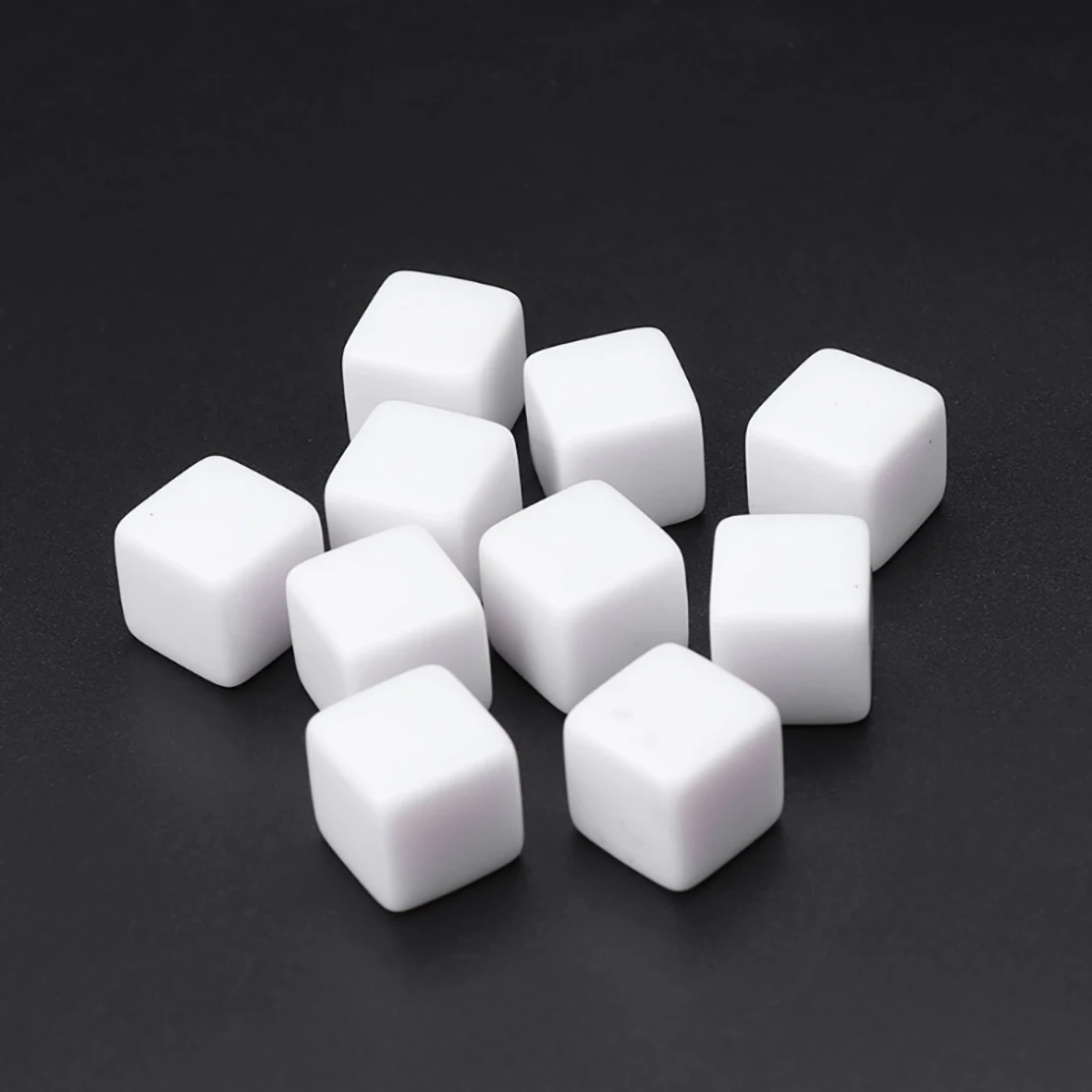 ABXI 16MM White Acrylic Cubes Blank Dice For Board Games,Math Counting Teaching,Alphabet Numbers Custom Dice Making,48PCS