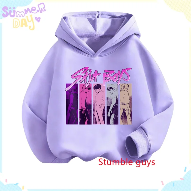 

Boys' Kpop Demon Hunters Hoodie Autumn Winter Anime Warm Soft Daily Wear Girls Lightweight Hooded Sweatshirt​
