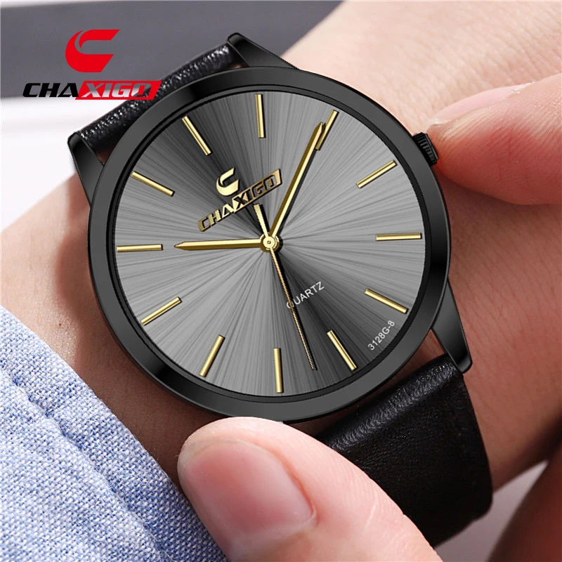 

CHAXIGO Women's Vintage Leather Watch 39mm - Simple Dial 30m Water Resistance Quartz Movement Slim and Lightweight Watch