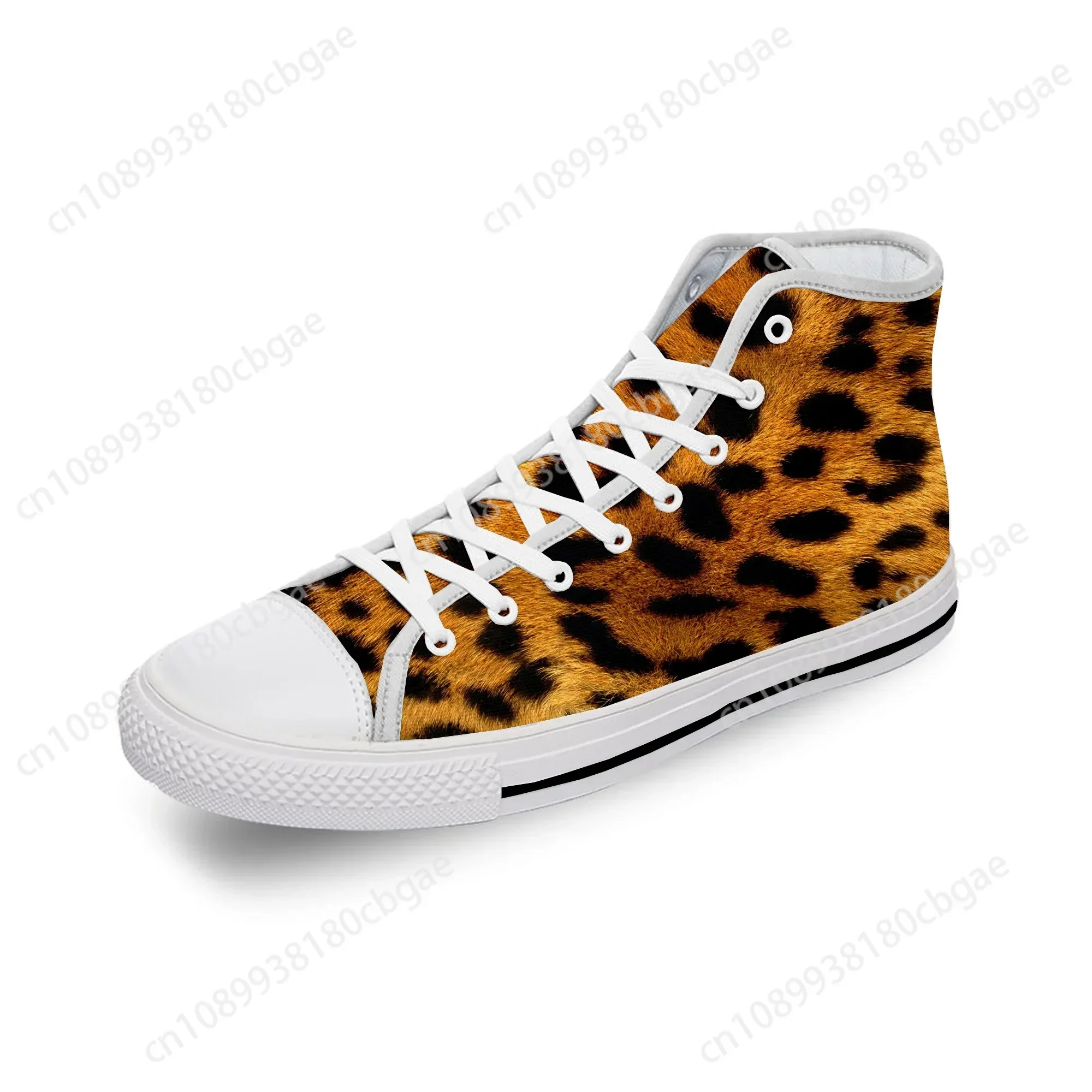 

Leopard Print Pattern Aesthetic White Cloth Fashion 3D Print High Top Canvas Shoes Men Women Lightweight Breathable Sneakers