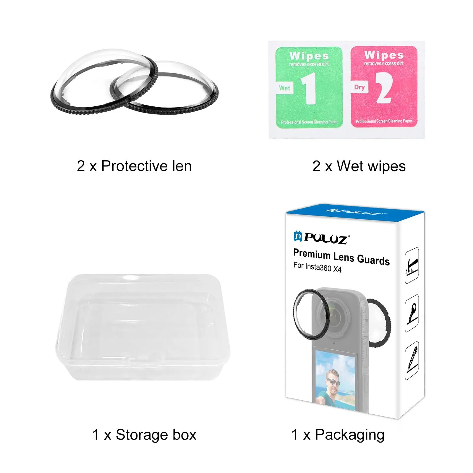 �y�Z�[�����zPULUZ ��]���w�K���X�����Y�K�[�h�ی�J�o�[ Insta360 X4 �A�N�Z�T���[�����Y�P�[�X