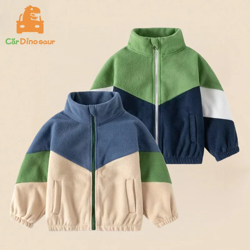 Otoño primavera 2 3 4 6 8 10 años niño con cuello en V prendas de vestir deportivas cuello mandarín Color Patchwork niños bebés niñas chaqueta de béisbol