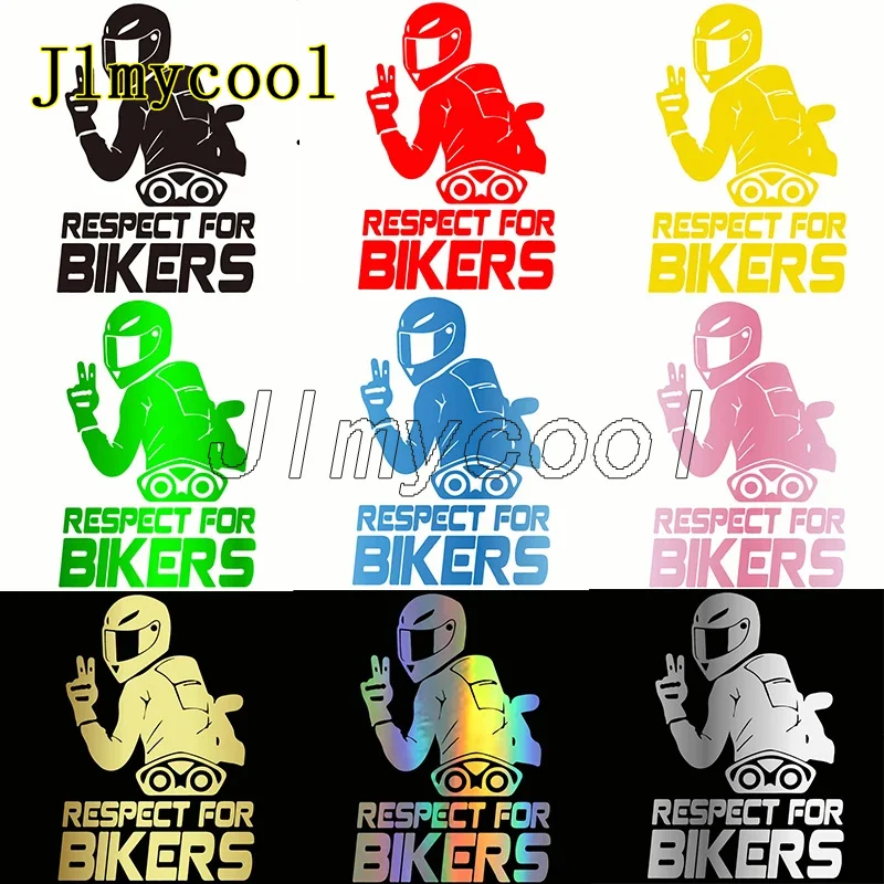 

Motocross Car Stickers Respect For Bikers Reflective Car Styling Decals 14X20cm Decal Stcker