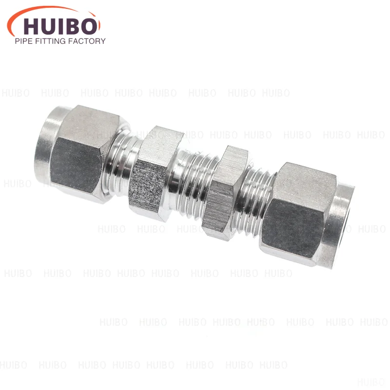 

304 Stainless Steel Double Ferrule Compression Pipe Fitting 3mm 4mm 6mm 8mm 10mm Bulkhead Straight Push Connector Adapter