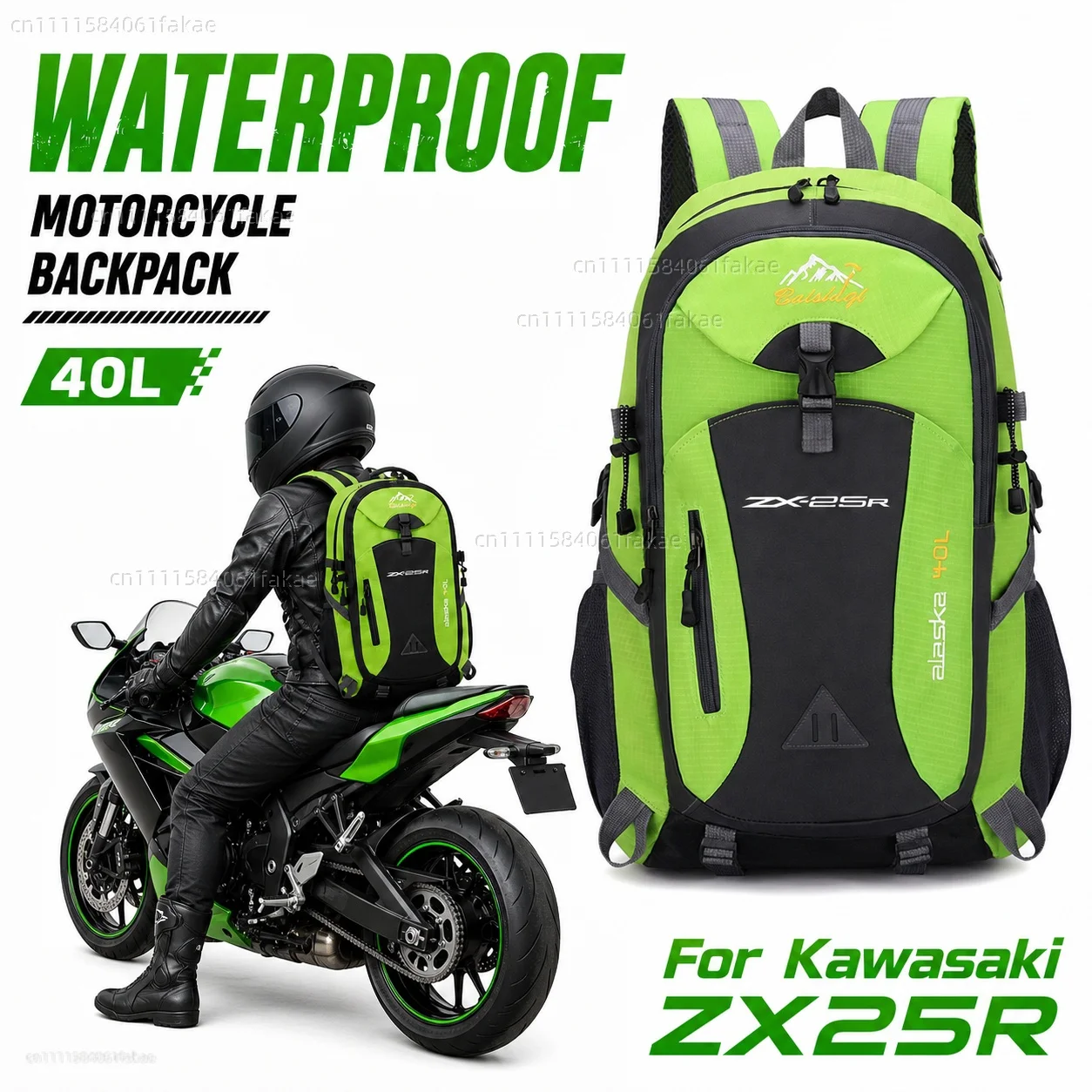 

For Kawasaki ZX25R ZX-25R ninja zx 25r 2020 2021 2022 Motorcycle Backpack 40L Waterproof Travel Backpack Outdoor Hiking Camping