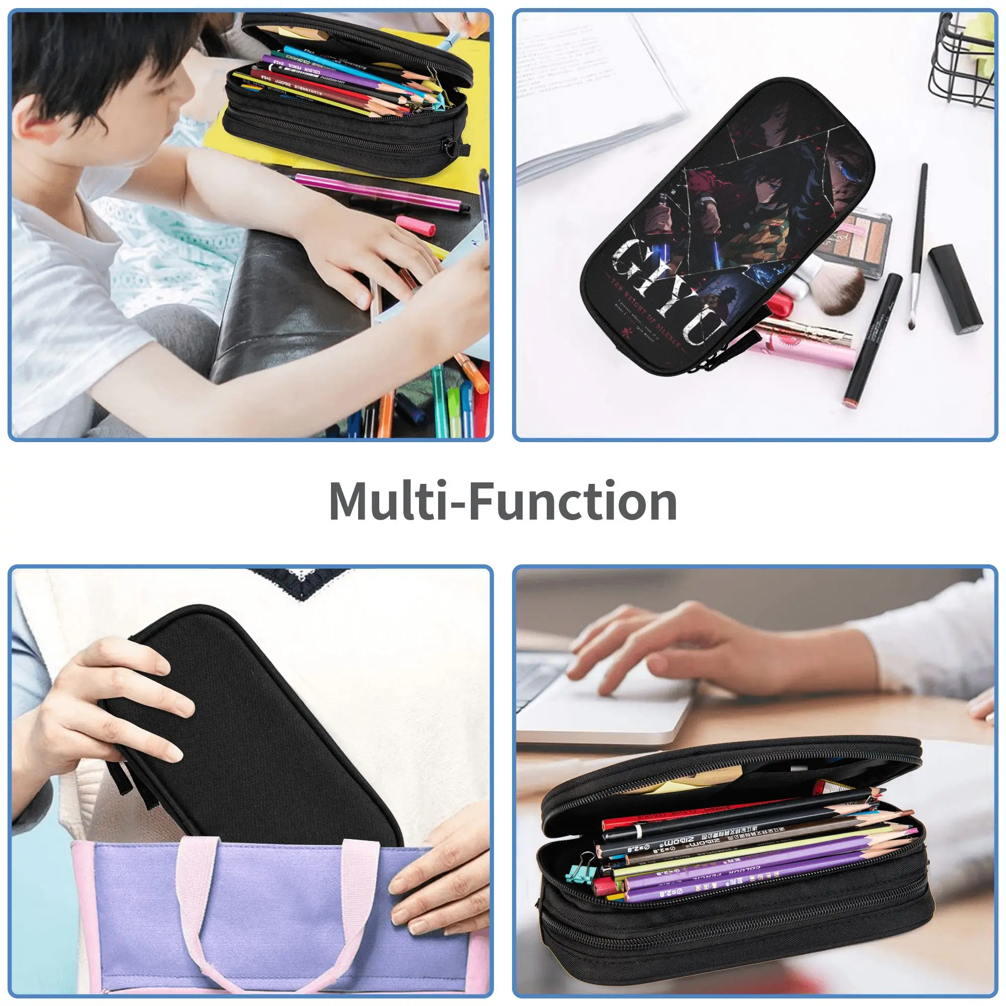 Custom Halloween Demon Slayer Large Capacity Bags for Child  School Pencil Bag for Boys Gilrs Kids view 6