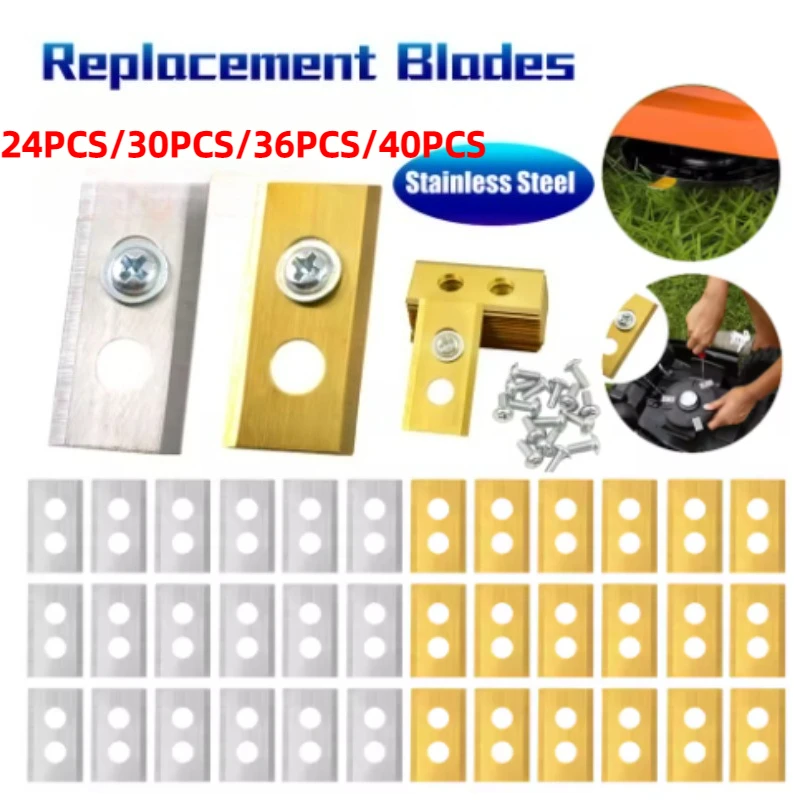 Lawn Mower Stainless Steel Replacement Blades 2-hole Cutting Blades Screw Kit for Mammotion Luba Robot lawn mowers