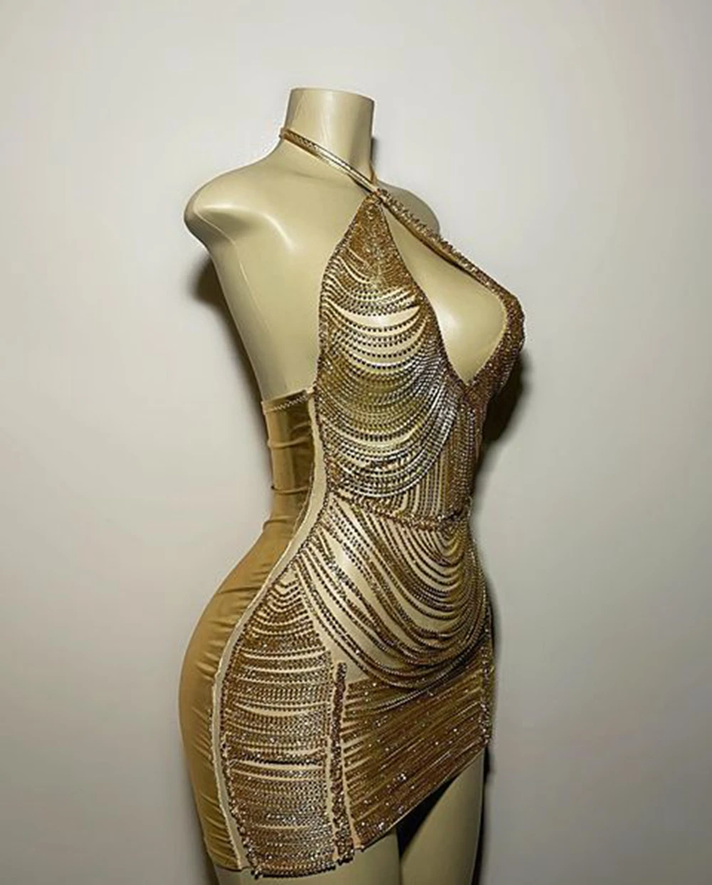 Luxury Halter Sleeveless Real Cocktail Gowns Black Girl Gold Short Mini Prom Dresses 2026 For Birthday Party