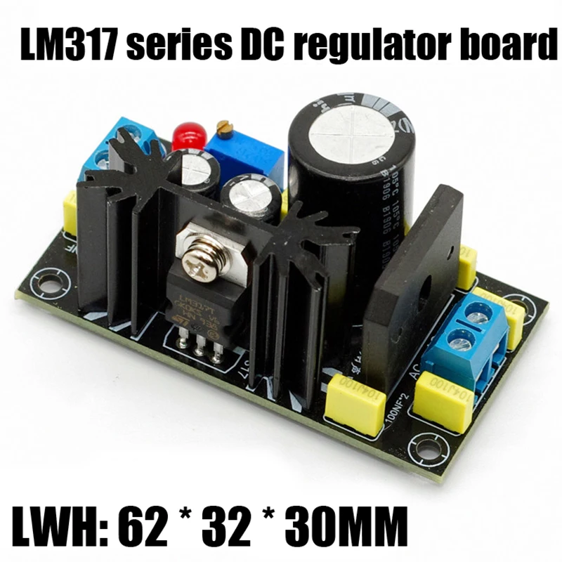 LM317 DC adjustable voltage regulator power supply board LM7805/12/15/24 Buck 5V12V15V24V filter capacitor 4A rectifier bridge