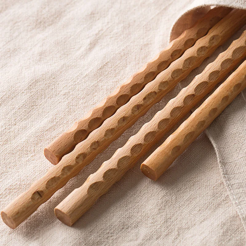 1 Pair Japanese Extra Long Wooden Chopsticks Polished Beech Wood Fried Food Noodle Anti-slip Chopsticks Kitchen Cooking Tools