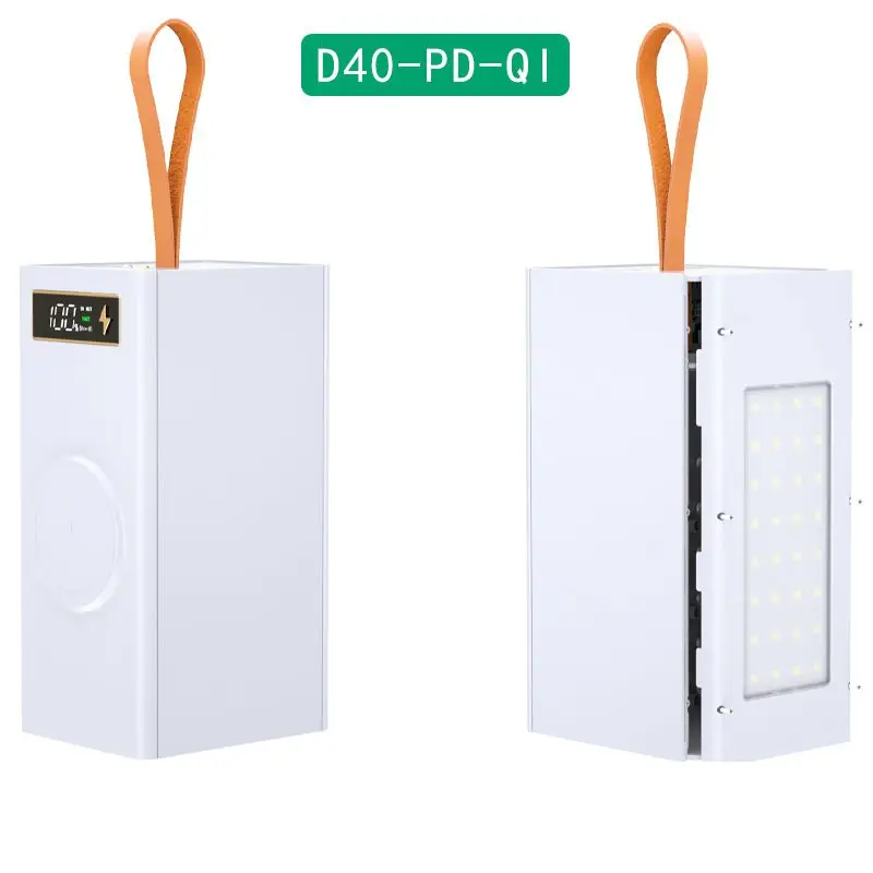 40 Cell Power Bank Case Kit Fast Charging 18650 Battery Box Camping Light Without Battery