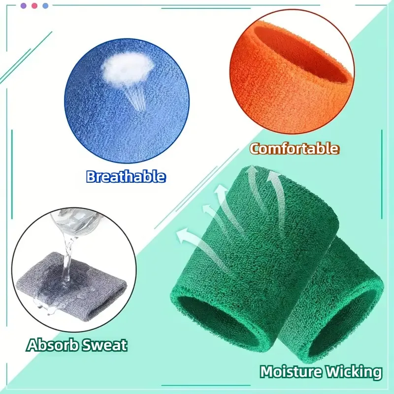 8×10CM Towel Sports Wristbands Tennis Sweat Bands Wrist Guard For Basketball Volleyball padel Fitness Sweatbands Wrap Padel Cuf image 4