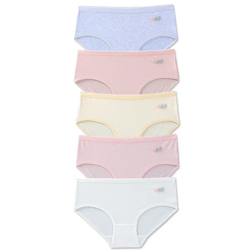 5PC Girls Underwear Cotton 8-12-14 Years Old Sports Breathable Briefs Pupils Children Student Briefs Underwear Underpants