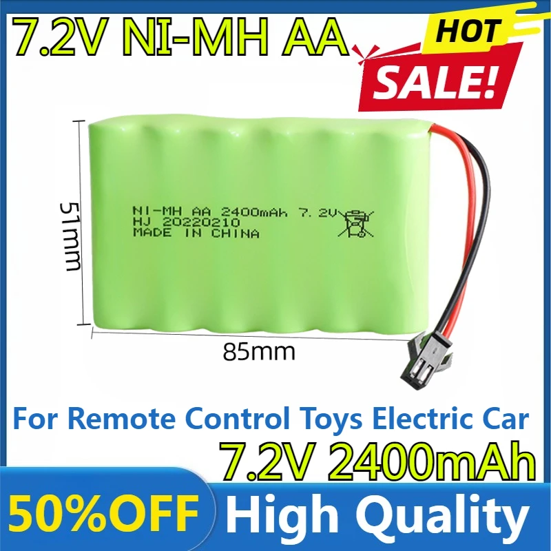 

7.2V 2400mah Upgrade NI-MH AA 2400mah Rechargeable Battery for Remote Control Toys Electric Car Parts SM/JST/EL2P/TAMIYA Plug