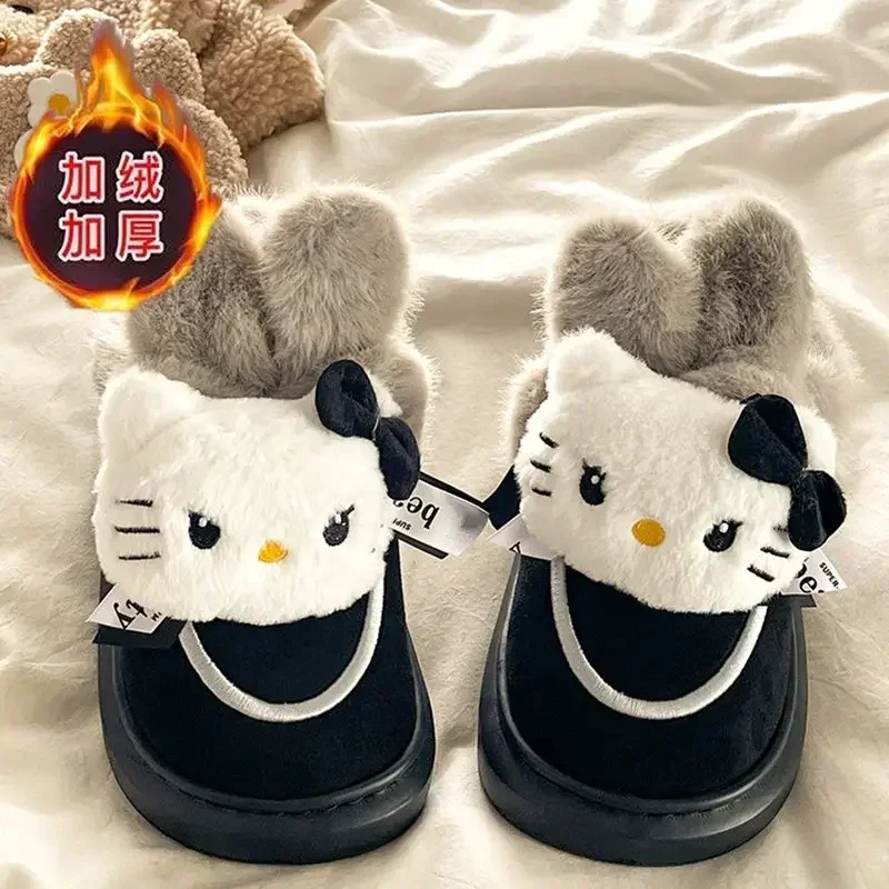 Sweet Hello Kitty Anime Kawaii MINISO Lovely Doll Warm Cotton Shoes Cute Cartoon  Ins Snow Boots Gifts Fashion Toys for Kids