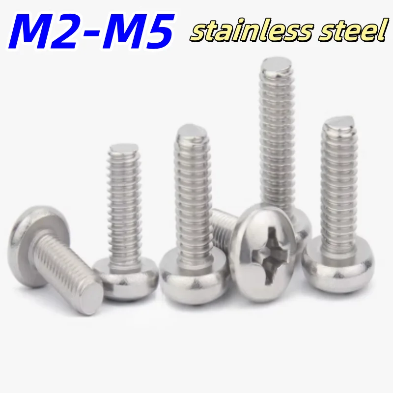 

10-100PCS A4-70 Round Head Screws 316 Stainless Steel Round Head Screws M2 M3 M4 M5