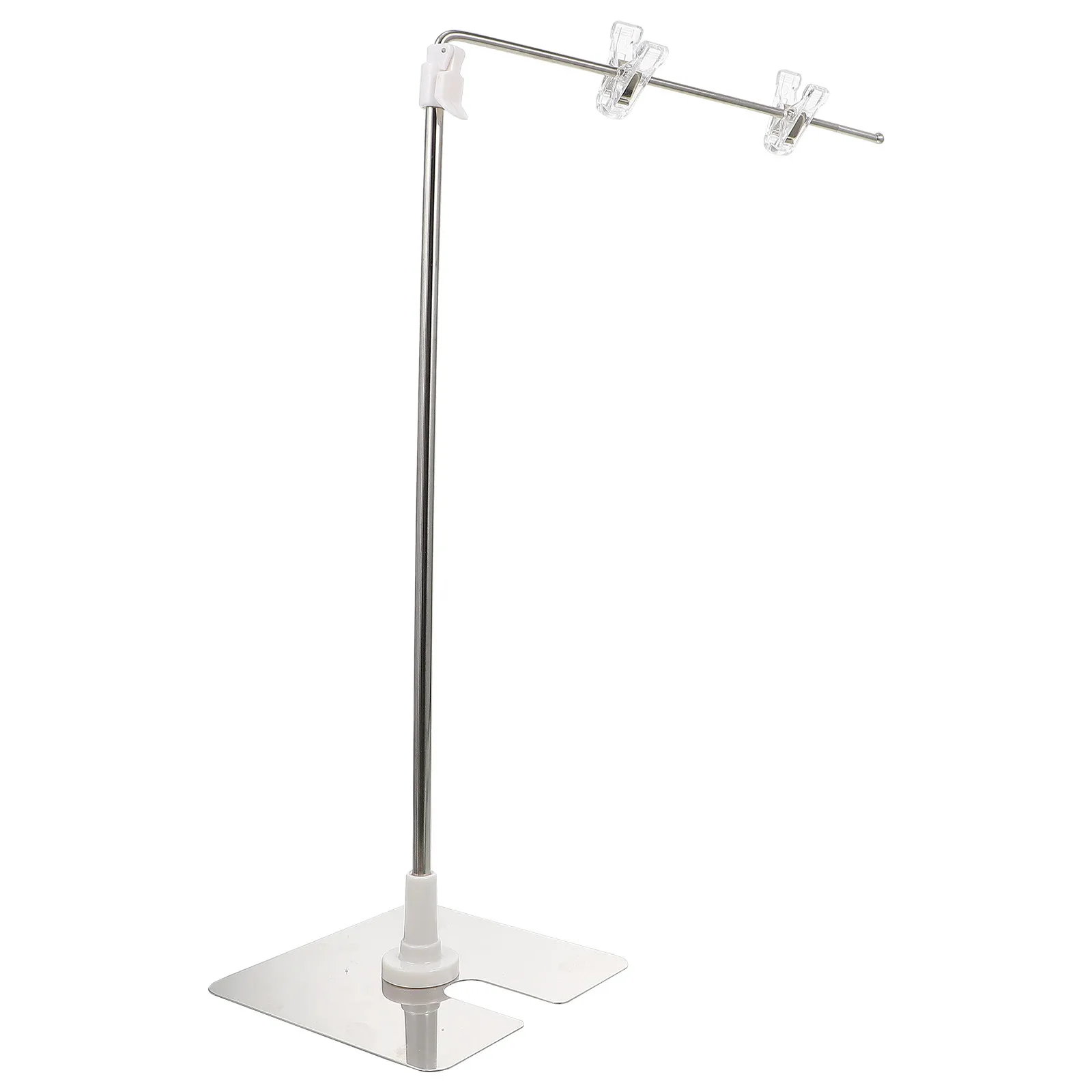 L-Shaped Height Adjustable Stainless Steel Poster Stand Desktop Display Signage Holder Clip Advertising Rack for Indoor Outdoor