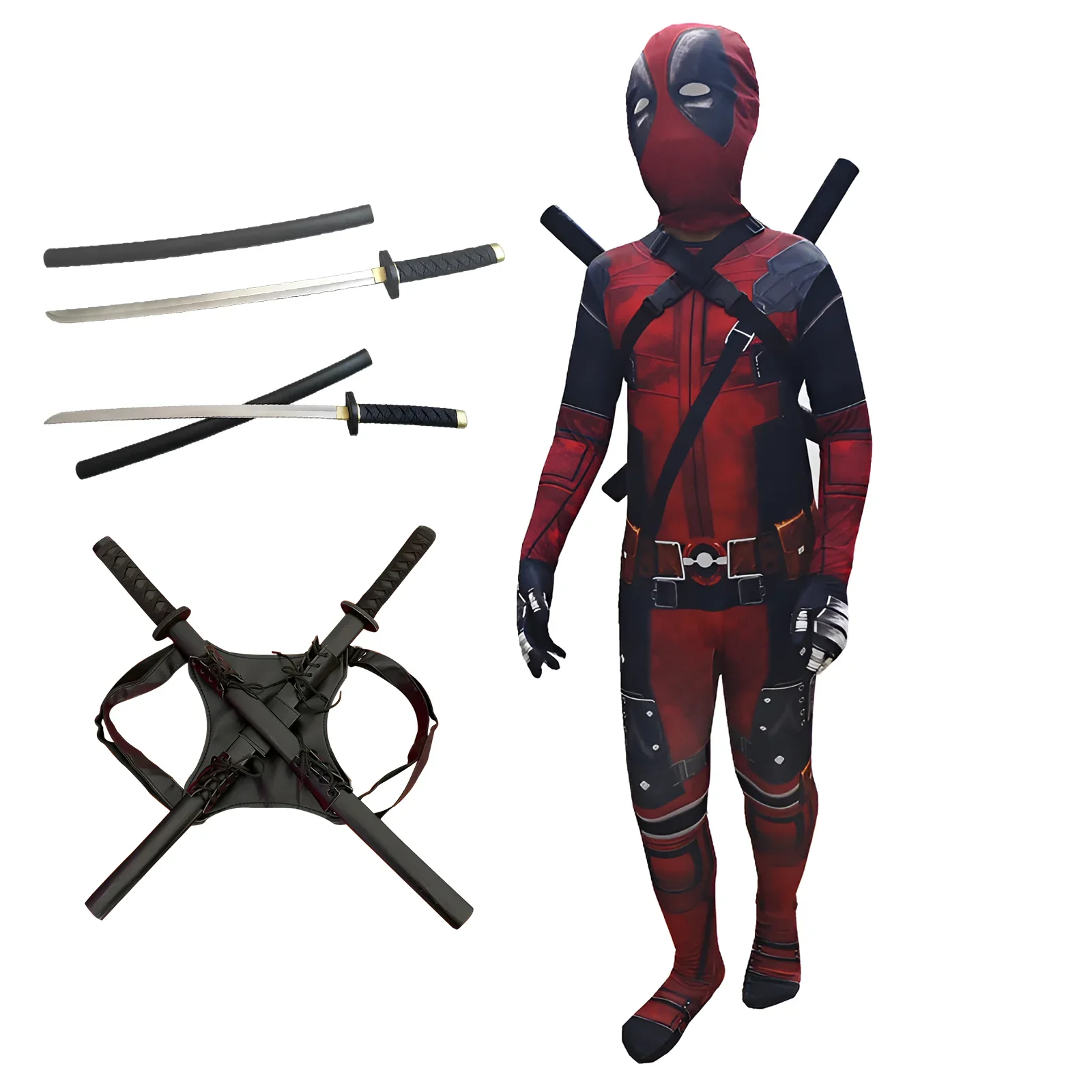 Deadpool Superheroes Child Costume Kid Halloween Cosplay Costume Deadpool Kids Suit Jumpsuit Superhero Deadpool Child Costume