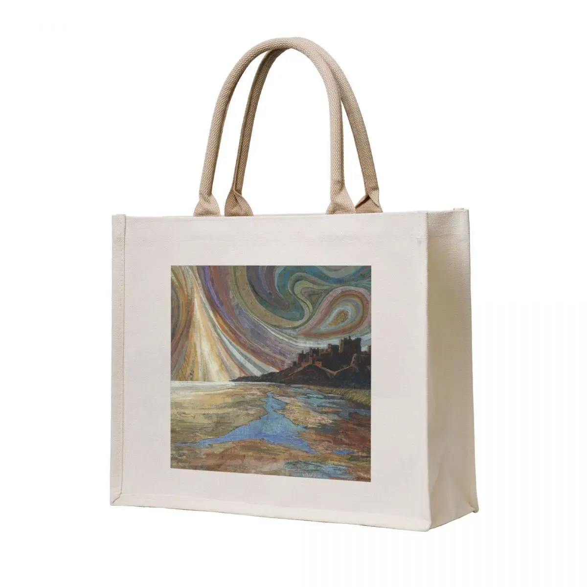 

Banburgh Castle Embroidery - Textile Art Tote Bag Canvas stote bag cloth bag woman tote custom Canvas for women