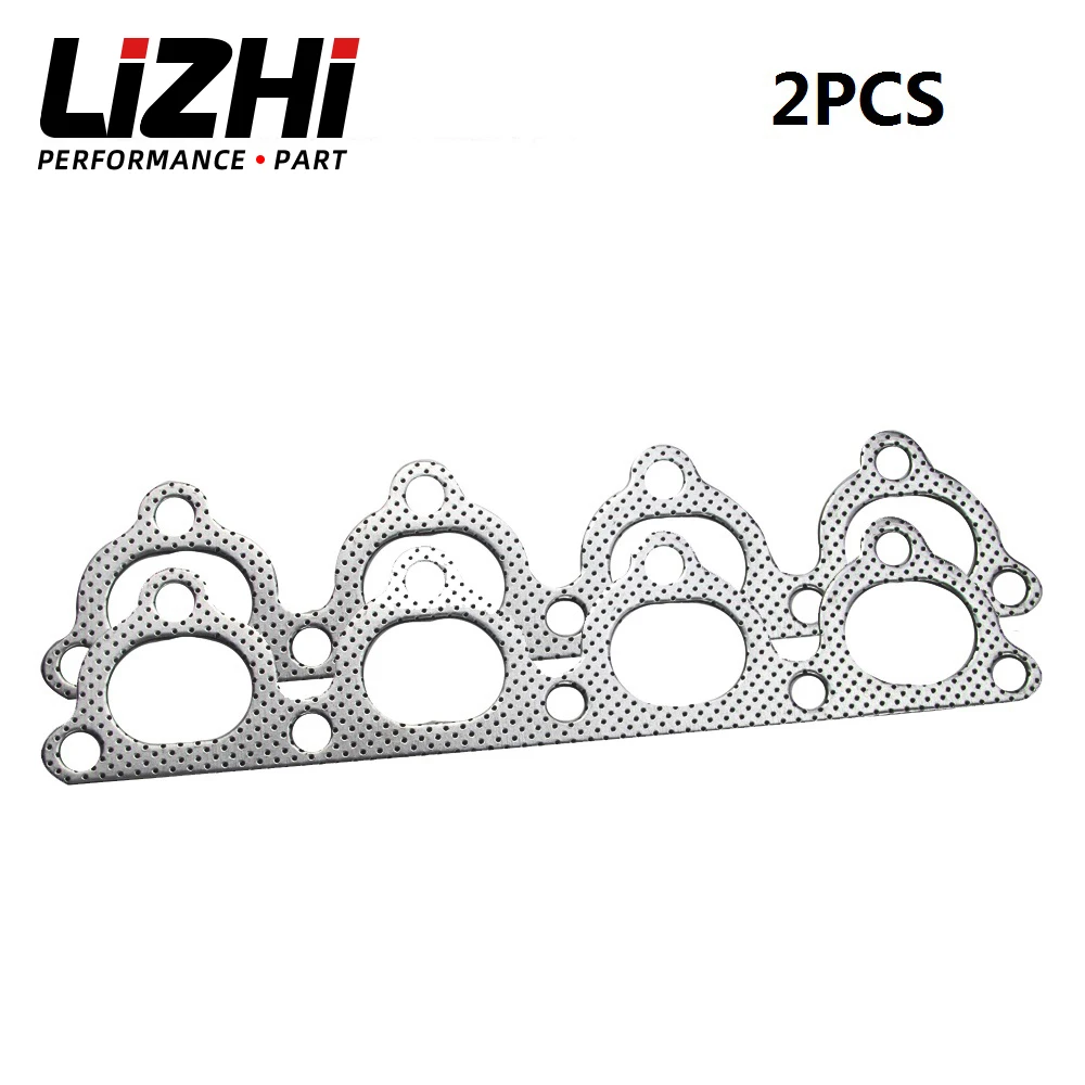 LIZHI - 2pcs(lot)  FOR HONDA D-SERIES EXHAUST HEADER MANIFOLD GRAPHITE ALUMINUM GASKET D15 D16 D13 D14 LZ4956