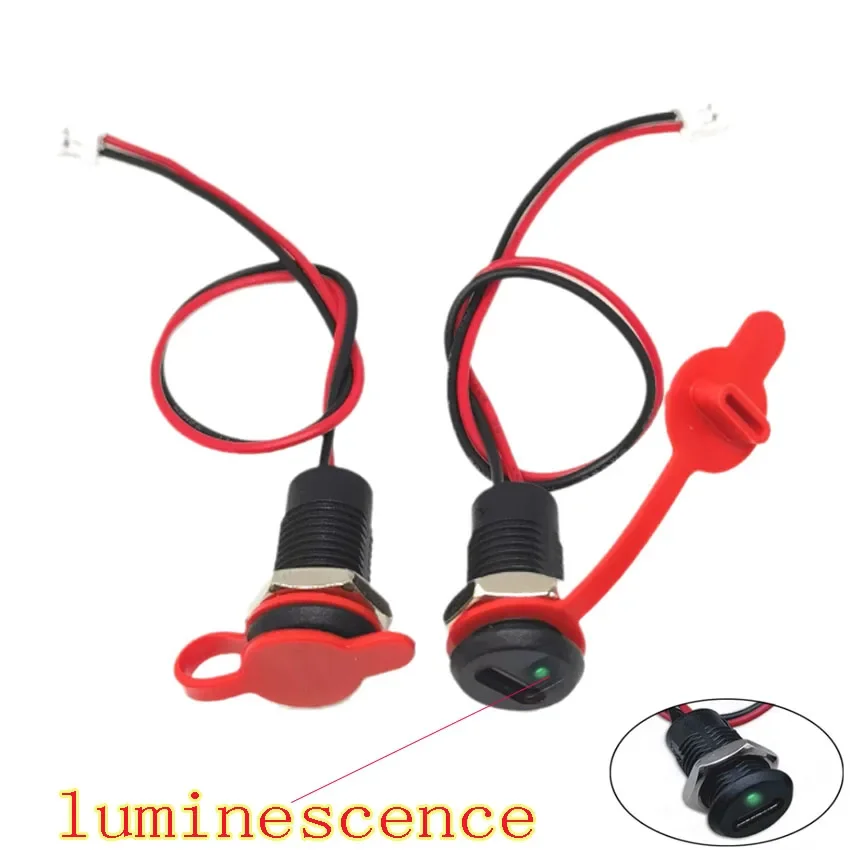 USB-C 2 Pin High Current Charging Socket LED lamp nut snap lock plate USB TYPE-C female type C Waterproof Female Connector JacK