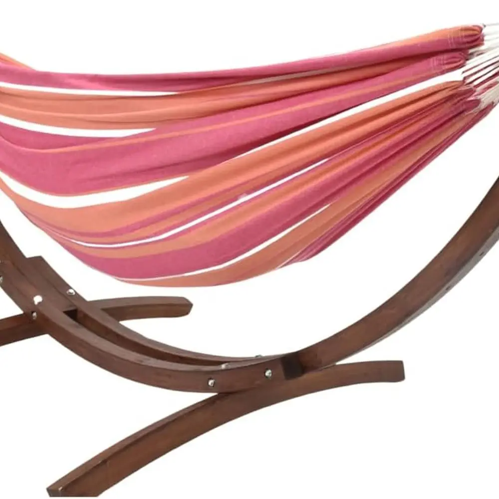 

Solid Pine Arc Stand Cotton Hammock, 450 lb Capacity, Durable FSC Wood, Comfortable 87 Bed, Includes Hardware & Guide
