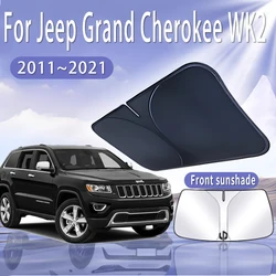 Car Sun Visor For Jeep Grand Cherokee WK2 2011~2021 Front Windshield Sunshade Heat Insulation Summer Cooling Auto Accessories