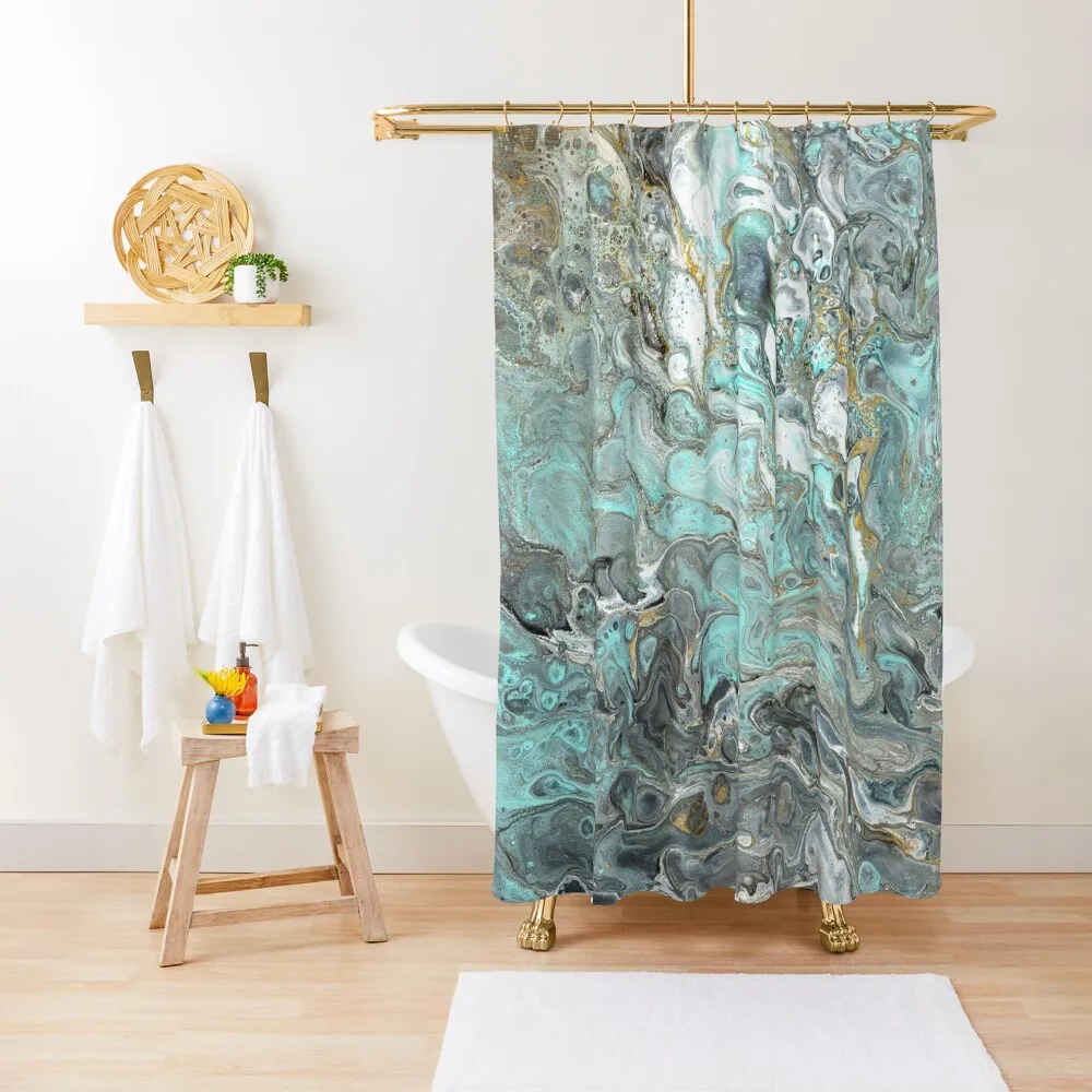 

Colorsplash, grey mint Shower Curtain Set For Bathroom Bathroom Accessory Shower Set For Bathroom Anime Shower Curtain