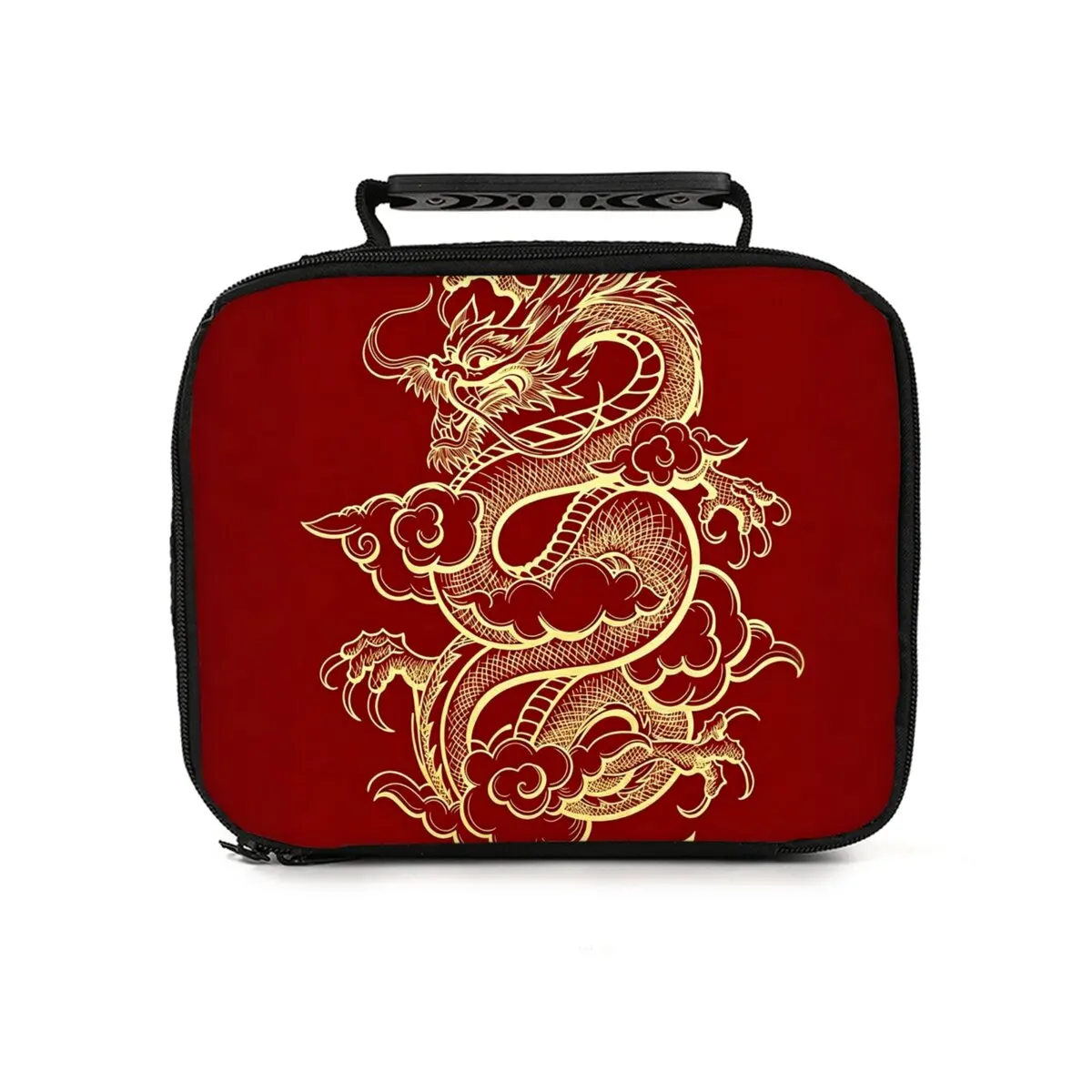 Divine Dragon Print Children's Lunch Bag Best Gift for Boys Girls 2D Flat Cartoon Zipper for School Outdoor Picnics Bento