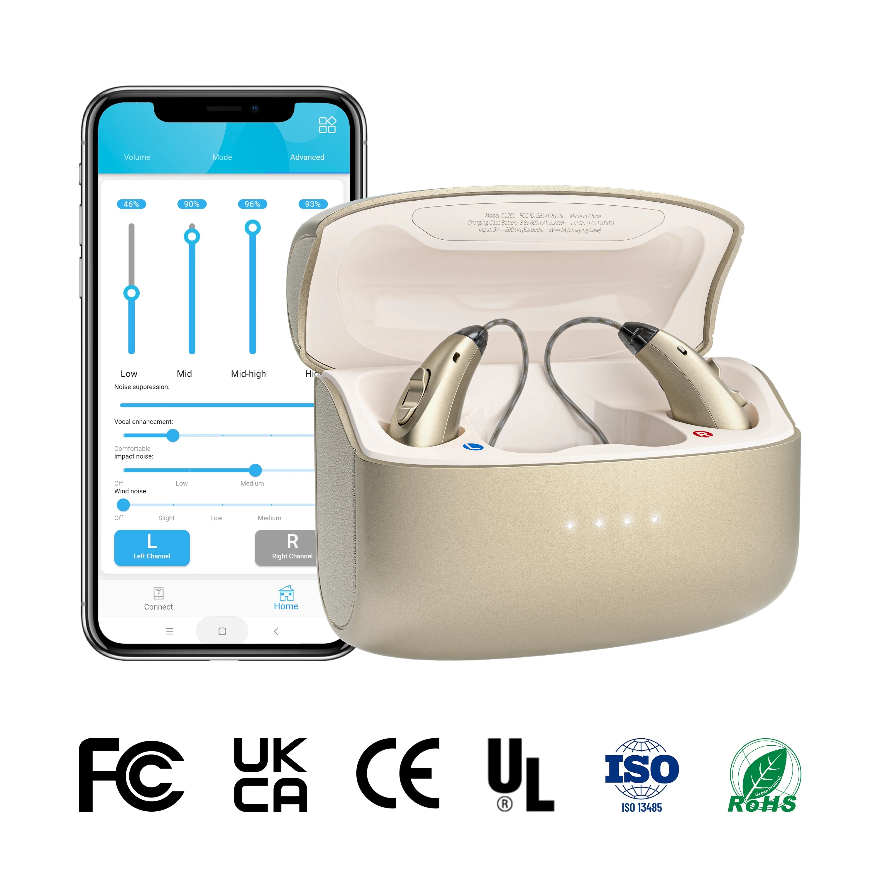 

Digital RIC Hearing Aid Advanced DSP Chip Technology Adaptive Noise Reduction Clear Speech Enhancement In Noisy Places