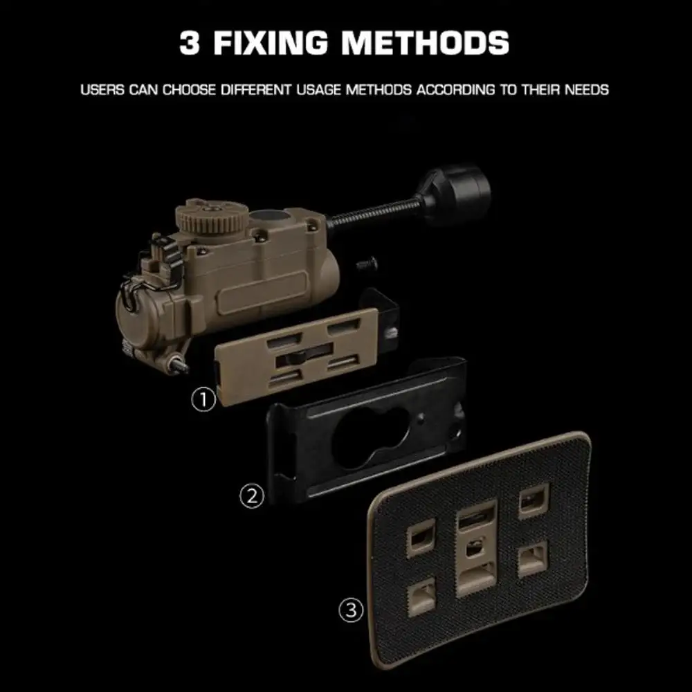 Luz táctica para casco, modo rojo/verde/azul/blanco/IR, multiusos, para caza al aire libre, Camping, luz de señal de supervivencia de emergencia