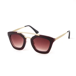 LAURINNY Retro Cat Eye Pilot Sunglasses Women Brand Designer Luxury Trend Square Gray Shades Sun Glasses Vintage Lady Female UV