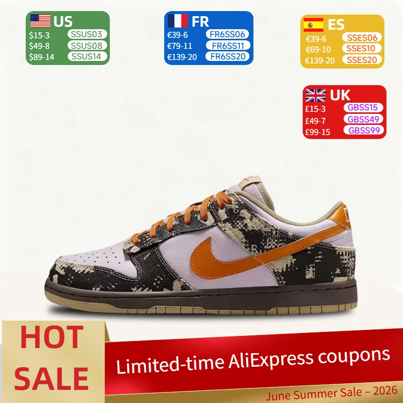 

Nike Dunk Low Niche Design Premium Comfort Versatile Lightweight Low-Top Sneakers Unisex White Black Orange IB2260-500